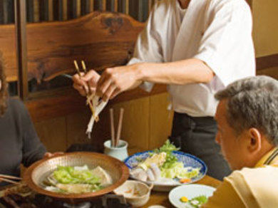 てっちりを美味しく食す秘訣実演