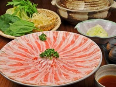 茶美豚バラ肉しゃぶしゃぶセット(肉・野菜・うどん・おじや)