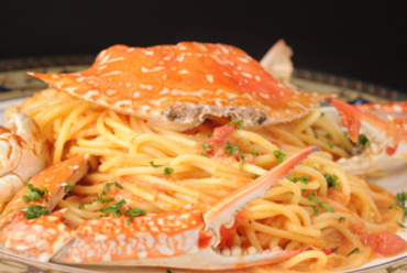 まるごと一杯ワタリガニのトマトクリームソーススパゲティ