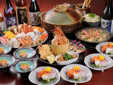 柚香の盛り皿宴会コース3000円〜。今年の忘年会は柚香できまり。