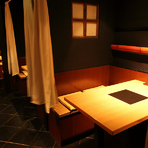 プライベート空間を感じられる半個室、接待にも最適