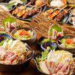 比内地鶏の一品料理・お造り・炭焼き・お鍋まで比内地鶏を余すことなく堪能できるプレミアムなコースです
