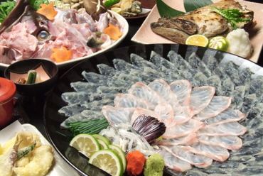 冬季が旬のふぐ・クエコースが人気。鷹勝で心残る大人な忘年会