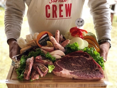 【BBQコース】USビッグ肩ロース/黒豚スペアリブ等全9品4000円※テント使用の場合は別途使用料必要