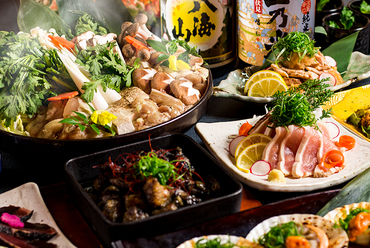宴会に最適!『3時間飲み放題付「囃子-HAYASHI」名古屋コーチンプラン 8品』