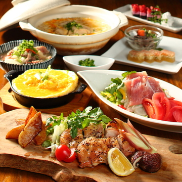 旬の食材を詰め込んだ『椿-TSUBAKI-コース』3H飲み放題+全7品