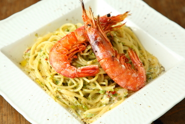 赤海老と岩海苔のクリームショートパスタ ◎