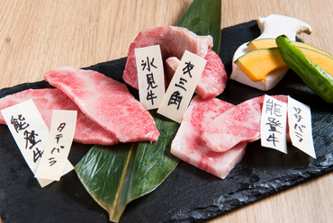 上質の「氷見牛」「能登牛」を両方味わえる『極 霜降り コース』