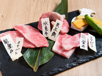 上質の「氷見牛」「能登牛」を両方味わえる『極 霜降り コース』