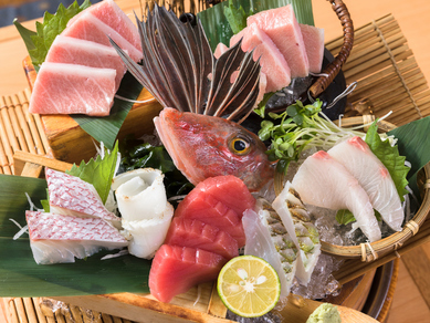 その日に届く鮮魚が並ぶ『本マグロ劇場 刺身盛り』