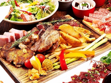 肉づくし『特製メガ盛り肉プレート付き! 肉バルコース』