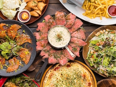 熟成ローストビーフとチーズフォンデュの贅沢コラボ