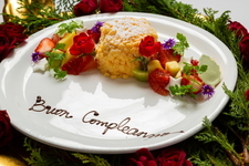 【記念日】「幸せのミモザケーキ」にメッセージを添えて 　イタリアンフルコース