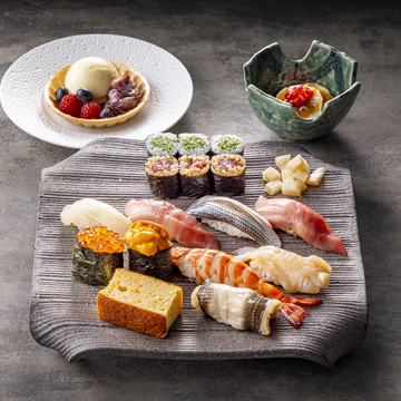 【寿司 藍】乾杯ドリンク付き！本鮪や車海老、雲丹など充実したディナーコース