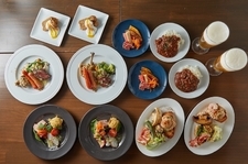 デザートを含む全九品の料理。
ハートランド生ビールを含む飲み放題付きコース。