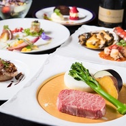 A4ランクの和牛ステーキと海老の王様オマール海老を両方味わえる至福のディナーです。
