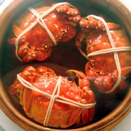 上海蟹の姿蒸し