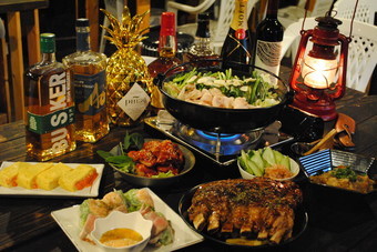 アウトドアもつ鍋コース