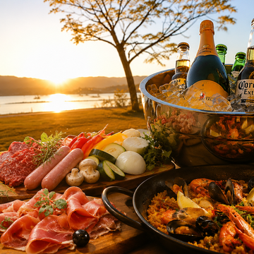【スタンダードプラン】湖畔のサンセットビアガーデン ～海鮮パエリアとBBQを楽しむ夏のひととき～