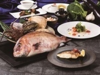 前菜からメインまで魚介類をふんだんにご用意。メインには活伊勢海老または活鮑がお楽しみいただけます。