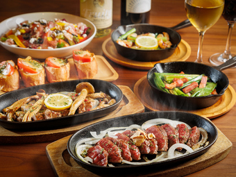 京野菜と京都丹波高原豚を使用した前菜や料理5品のコース※写真のステーキは付きません（別コースです）